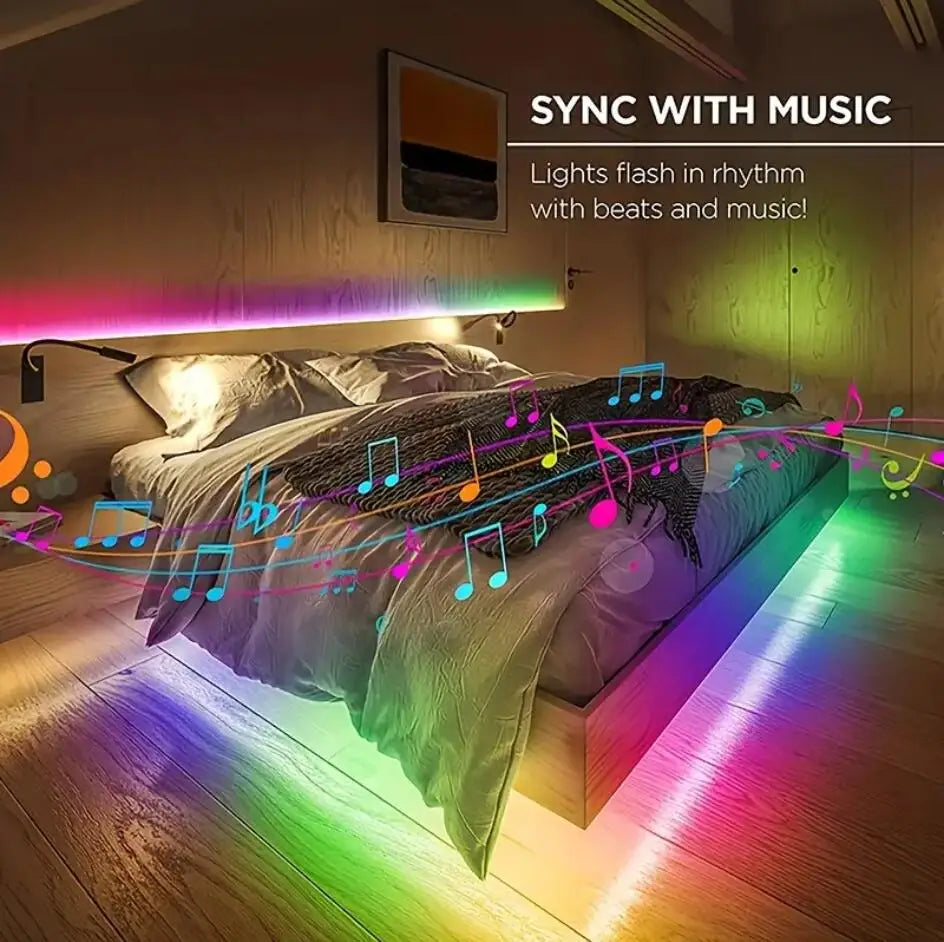 WIFI RGB LED Strip Light 5050 Bluetooth APP Control Led Flexible Diode Decoration For Festival Party TV Desk Bedroom